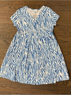Size 8 Girls - Diane Von Furstenberg for Target Blue and White Zebra Wrap Dress
